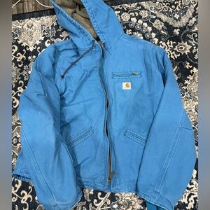 Carhartt Blue Hooded Work Jacket